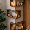Corner Floating Wooden Wall Shelves for Home Decor