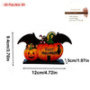 Black wooden acrylic Halloween pumpkin ghost decor featuring a cat and bat silhouette