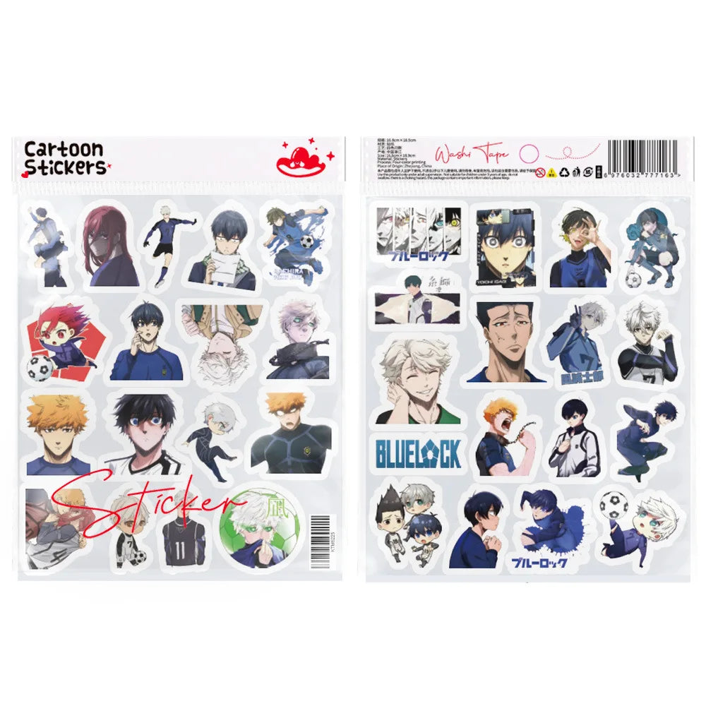 A sheet of cartoon graffiti stickers featuring various anime and character designs for decoration.