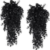 Two bunches of artificial black vine hanging plants