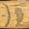 Vintage retro world map canvas wall art showing a detailed historical map of a region.