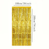 Rideaux à franges de foil arc-en-ciel doré, suspendus verticalement, mesure 100 cm (39 pouces).