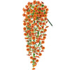 A vertical arrangement of orange artificial morning glory flowers with a UV-resistant finish.