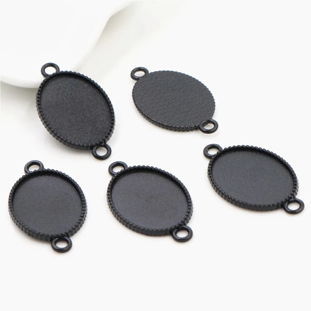 Vintage Style Cameo Pendant Bases with Ornate Gold or Silver Finish