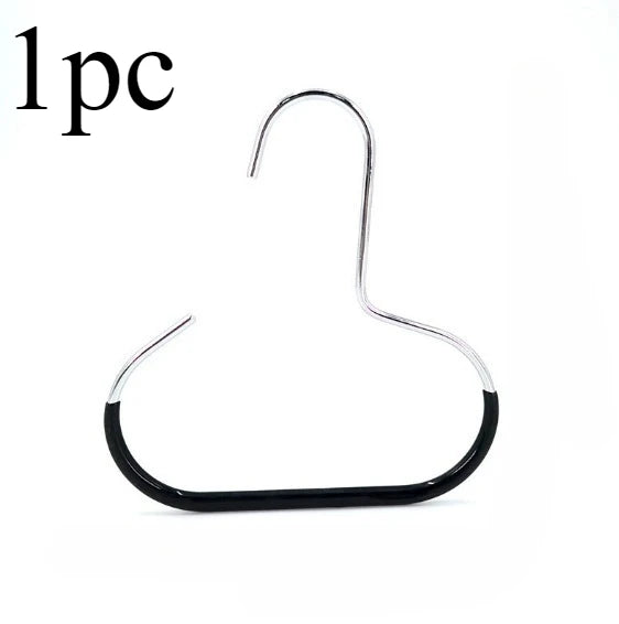 A single metal hat storage hook with a curved wire design.