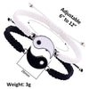 A set of adjustable braided bracelets featuring yin-yang symbols in black and white.
