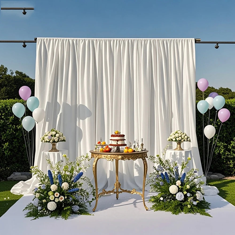 Elegant Satin Backdrop Curtain for Weddings and Events