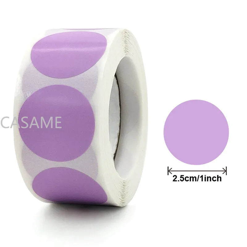 Roll of purple heart-shaped seal stickers for crafting and packaging