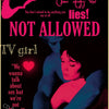 A retro music poster featuring a close-up of two women with bold pink and blue colors and text that reads NOT ALLOWED
