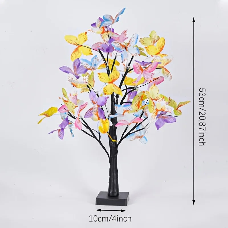 Butterfly Flower Tree Lamp with Warm Glow