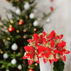 Glitter Christmas Flower Ornaments with Clips (Set of 5)