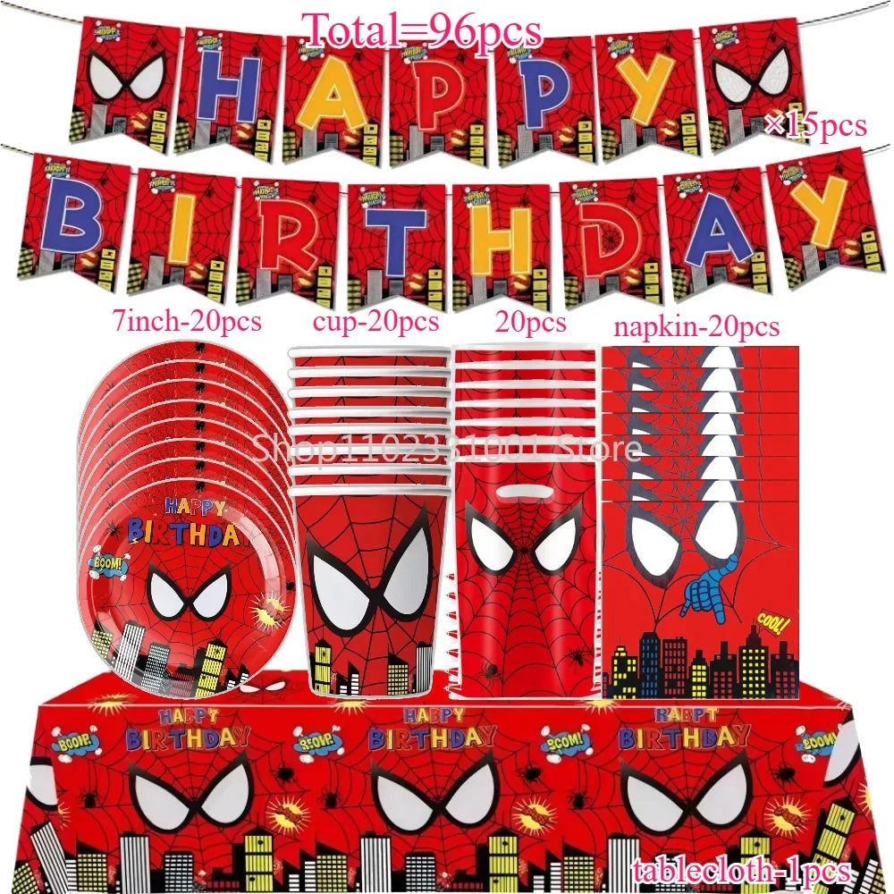 Superhero Birthday Party Tableware and Decoration Kit