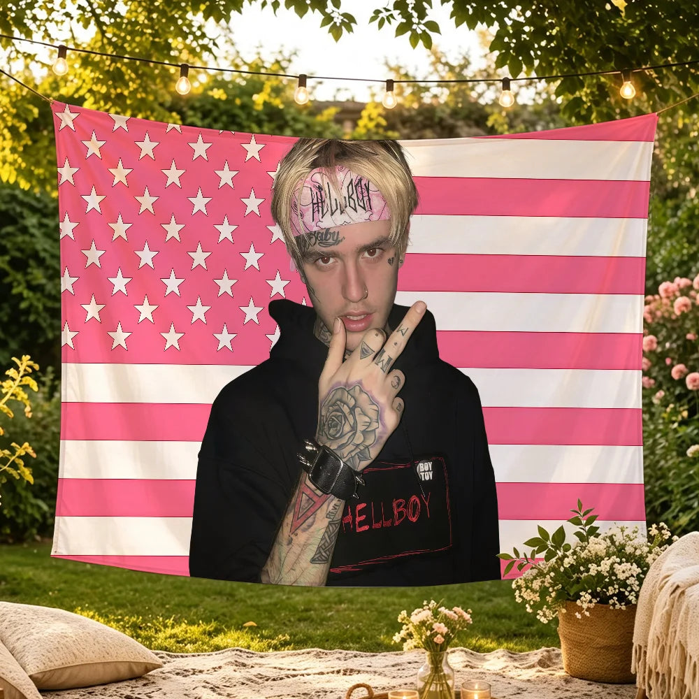 Lil Peep-Inspired Wall Tapestry — Large, Fade-Resistant Music Decor for Bedrooms & Studios