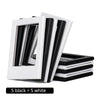 A set of ten magnetic double-sided frames, five black and five white, displayed in a box.