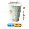 A set of 10 paper cups with dog-themed designs for parties and picnics.
