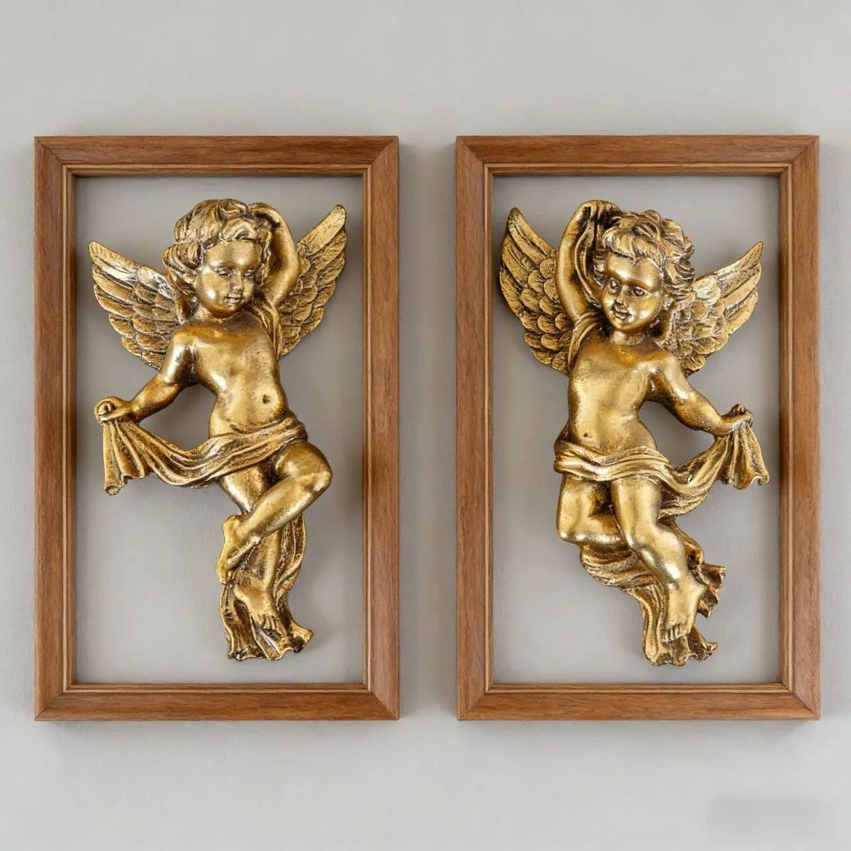 Cherub Angel Statue Wall Hanging - Cute Resin Decor
