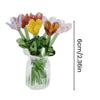 Hand-Blown Glass Flower Bouquet with Vase