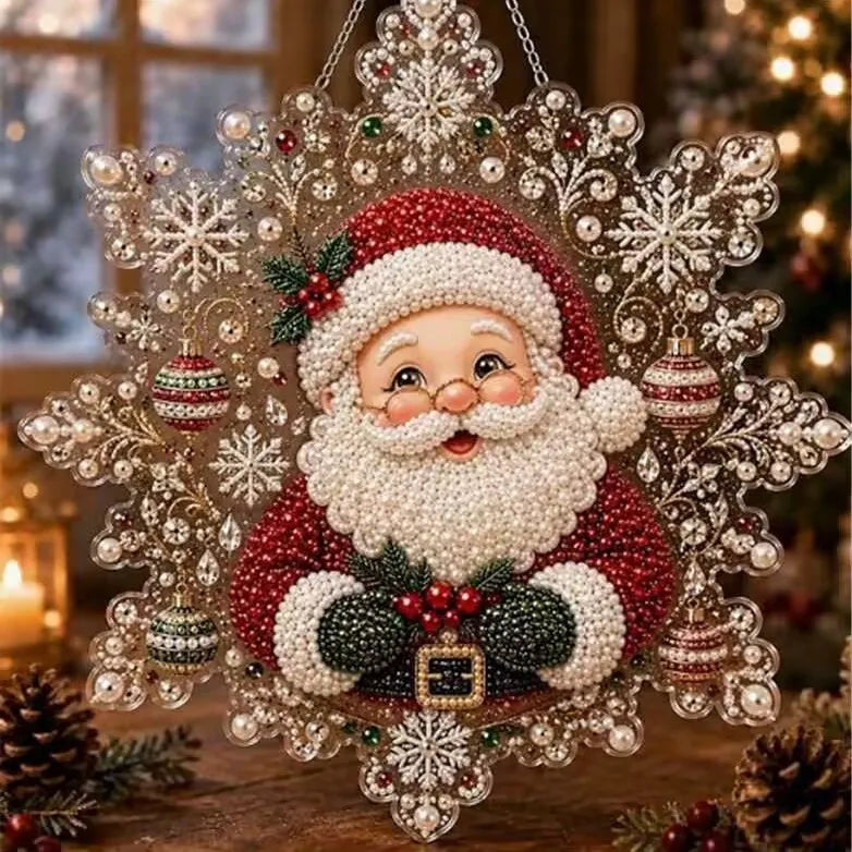 Santa Claus Pearl Diamond Painting Kit – Festive DIY Craft for Adults