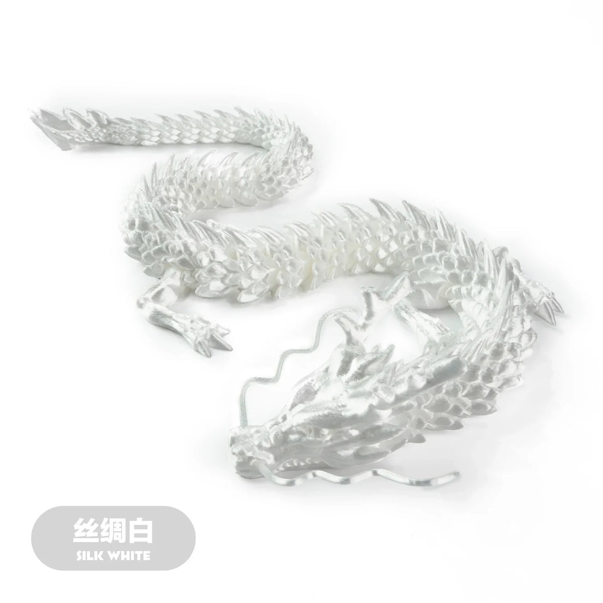 Silver dragon ornament made of detailed resin for terrariums and decor