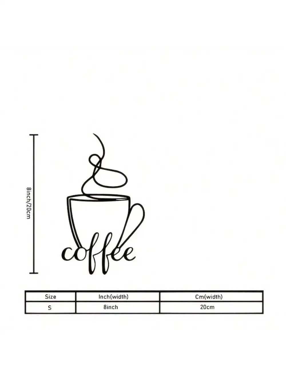 Line drawing of a coffee cup with measurements for size comparison.