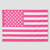 A pink flag design featuring a white paw print pattern on the canton and horizontal stripes.