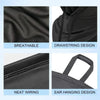 A black breathable full head mask featuring a drawstring design, neat wiring, and ear hanging design.