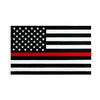 A black flag with white stars and a red horizontal stripe, representing a first responder memorial.