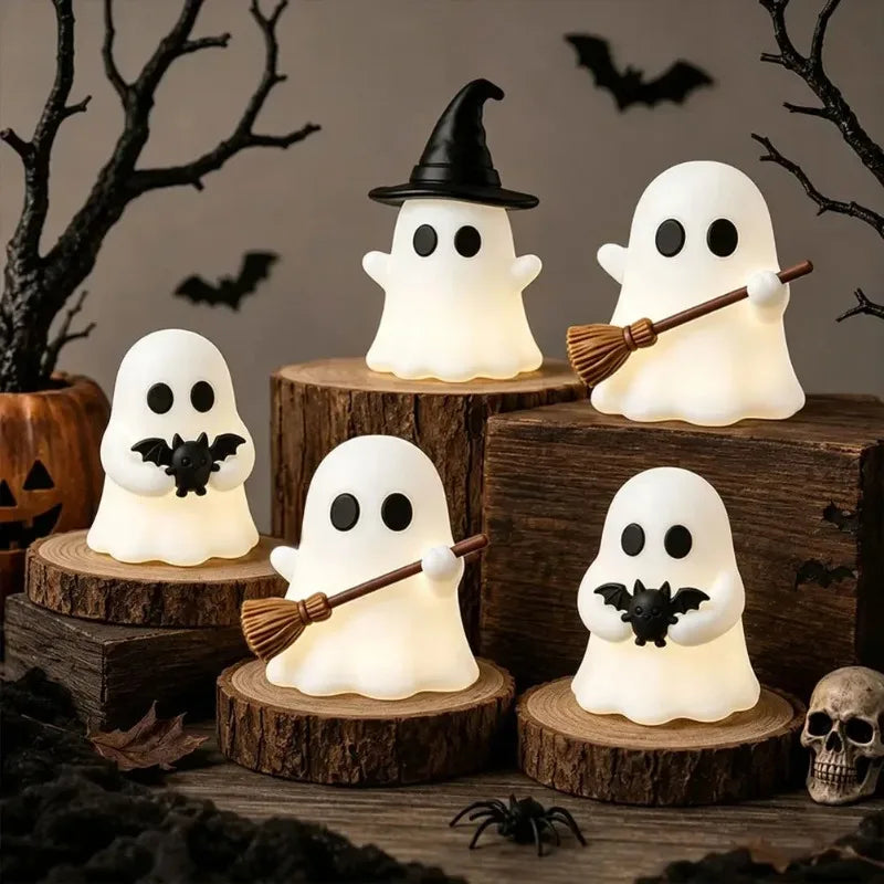 Glow-in-the-Dark Mini Ghost Figurine for Halloween Décor