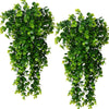 Two bunches of artificial eucalyptus leaves used for home decor