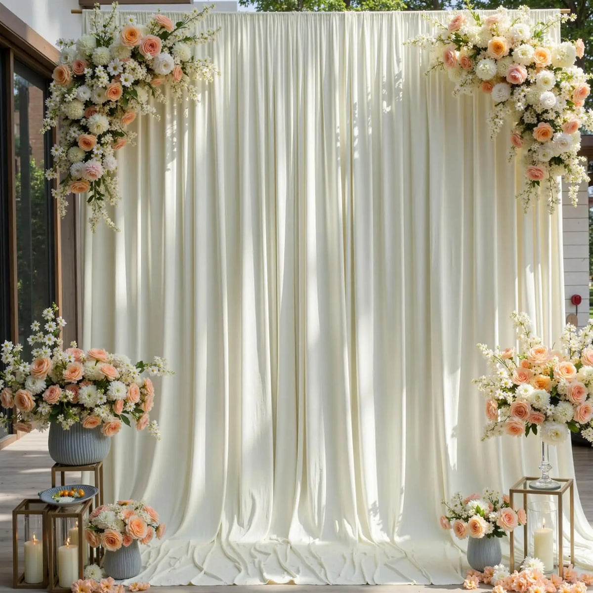 Wrinkle-Free Polyester Backdrop Curtain for Events & Photography