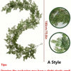 A long, curved garland of artificial Norfolk pine greenery in winter green for indoor and outdoor decor