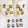 A set of SpongeBob SquarePants themed shoe charms featuring various characters and shapes.