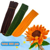 A pack of 300 multi-colored chenille stem pipe cleaners, including black, green, and orange, displayed next to a flower.