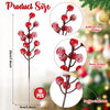 A set of 10 artificial flower sprays featuring red berries and snow-dusted leaves on a flexible craft stick.