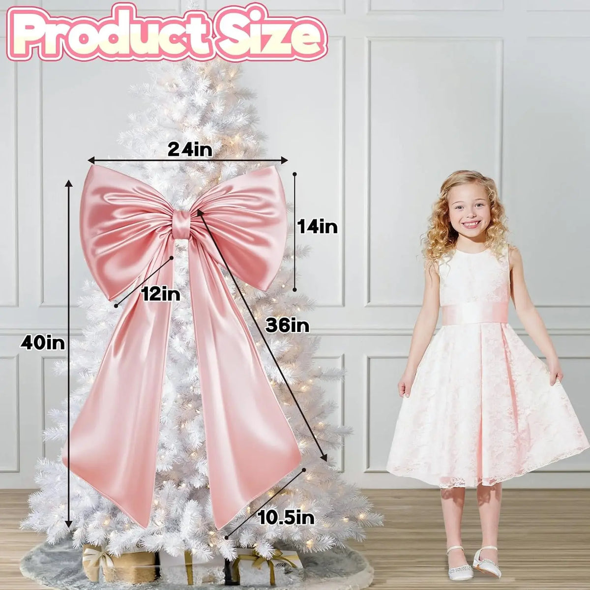 Giant Pink Satin Ribbon Bow Wall Decor for Birthday & Coquette Room