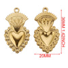 Gold Sacred Heart Charms for Jewelry Making
