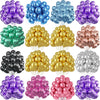 A collection of metallic gold balloons in various clusters and colors for party decorations