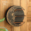 3-Tier Round Wooden Wall Shelf with Crystal Display
