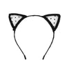 Lace Cat Ear Headband with Elegant Bow Details