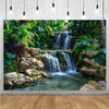 Forest Waterfall Wonderland Photography Backdrop