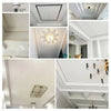 Various close-ups of white PVC wall trim tape used for edge decoration and protection on ceilings and walls.