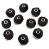 Collection de perles de peluche noires avec finitions dorées pour la fabrication de bijoux DIY.