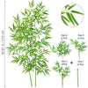 Illustration of an artificial bamboo branch with green leaves, showing separate parts for assembly.