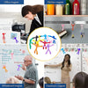 A collection of colorful fridge magnets, including office, kitchen, and classroom magnets, for decoration and notes.