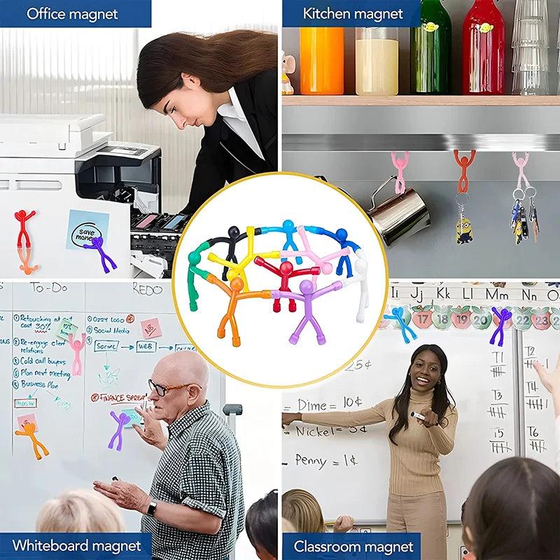 A collection of colorful fridge magnets, including office, kitchen, and classroom magnets, for decoration and notes.