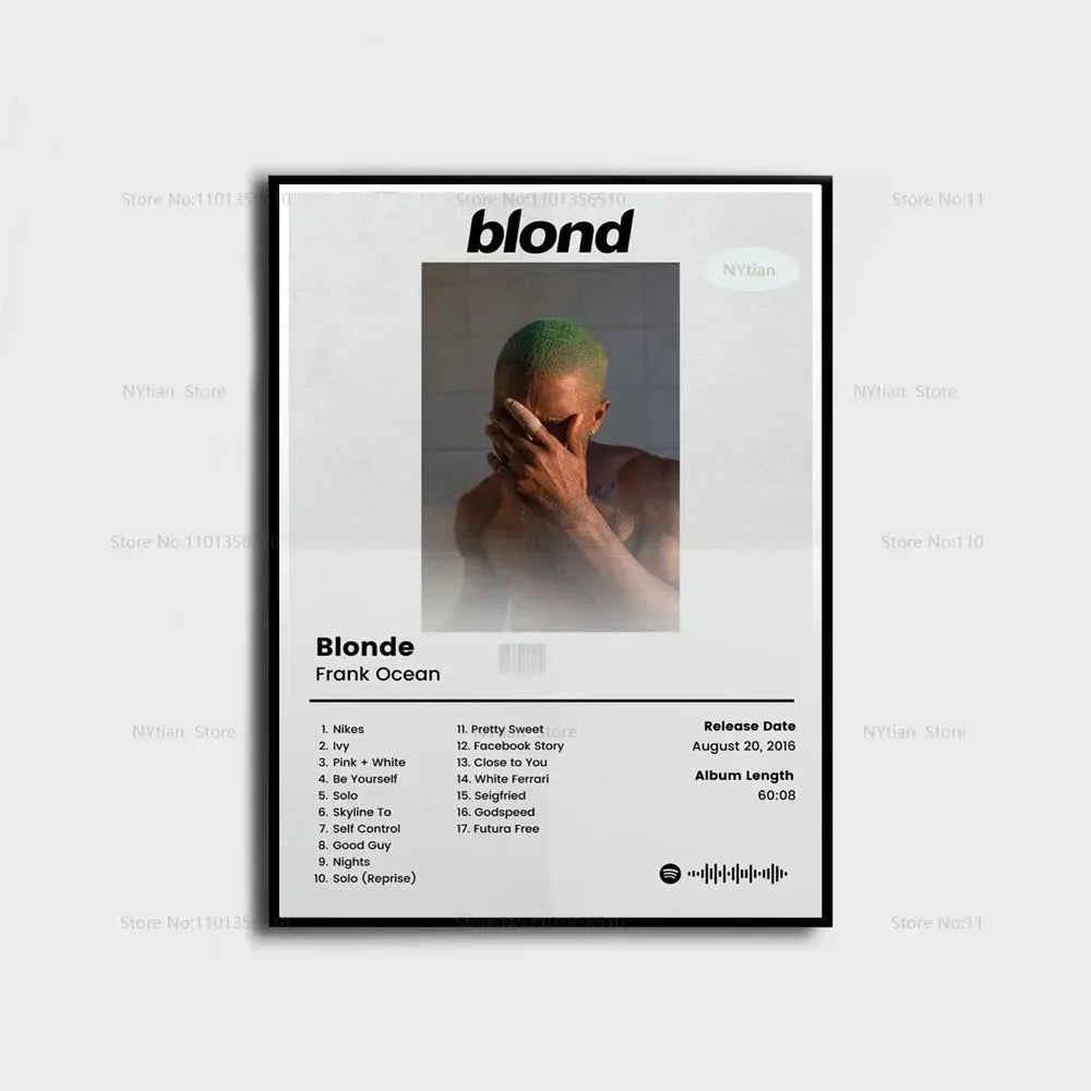 Album cover for Frank Ocean's Blond featuring a close-up portrait of the artist