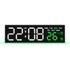 A digital alarm clock display showing the time 22:08 and the temperature 26 degrees.