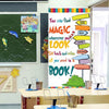 A colorful door banner decor featuring text that says You can find magic wherever you look and Sit back and relax all you nee