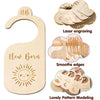 Wooden baby closet dividers with a rainbow cloud design featuring laser engraved and smooth edges