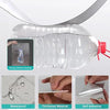 Clear plastic film showing a flexible, waterproof material used for self-adhesive wood grain wall tiles.